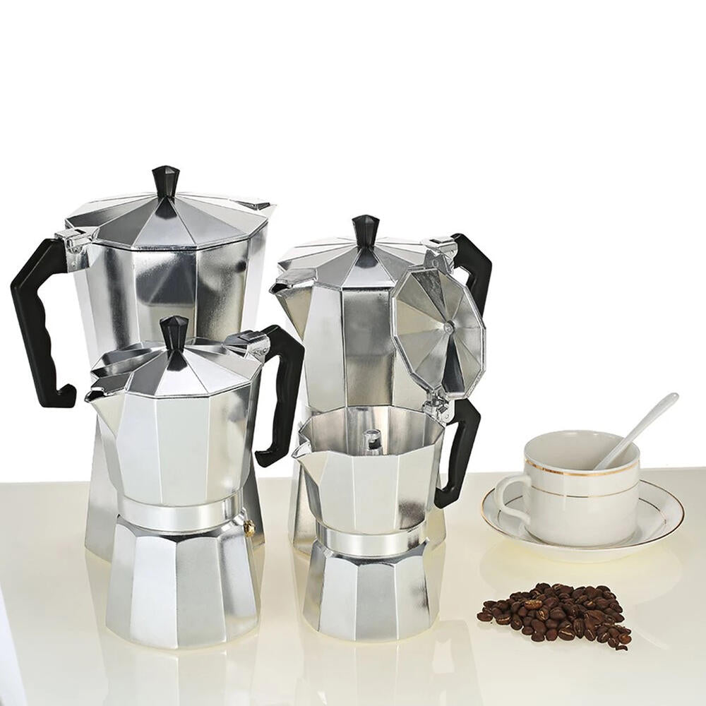 Cafeteira Italiana Clássica 6 Chávenas com Pega Ergonómica – Compatível com Indução