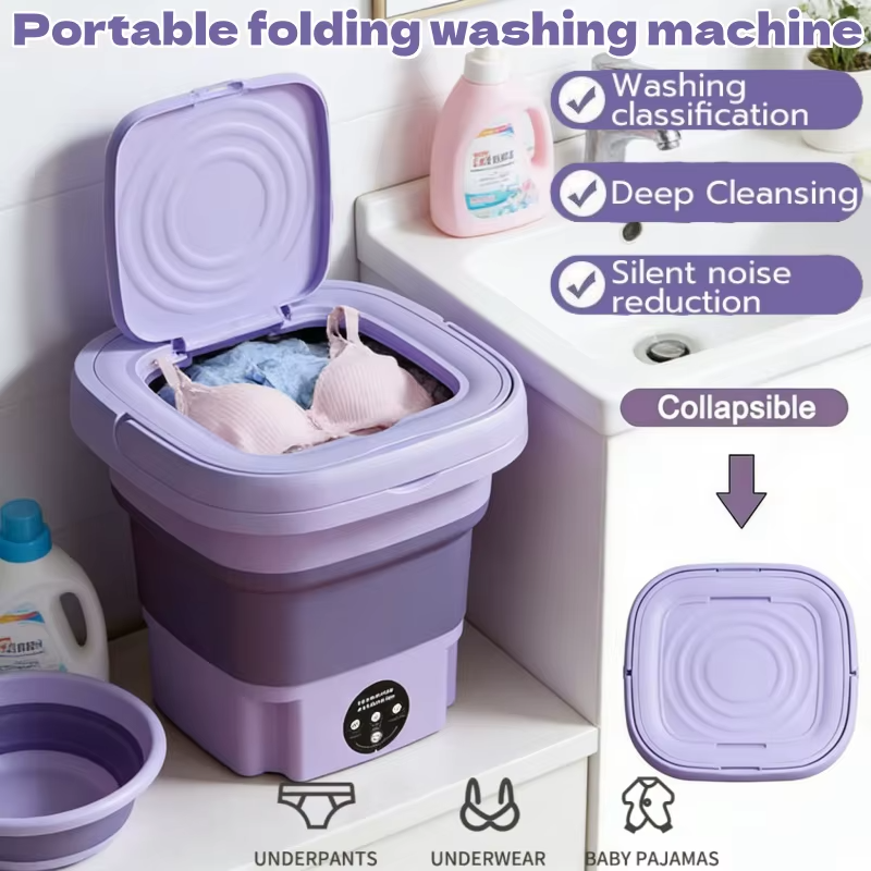Máquina de Lavar Portátil Dobrável 9L – Ideal para Espaços Pequenos