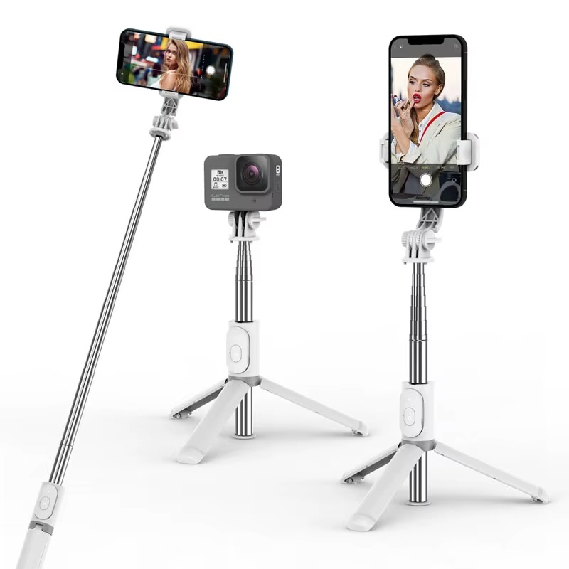 Pau de Selfie Extensível Q02 com Suporte Estável