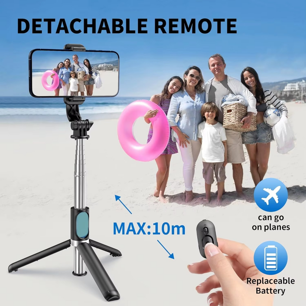 Pau de Selfie Extensível Q02 com Suporte Estável