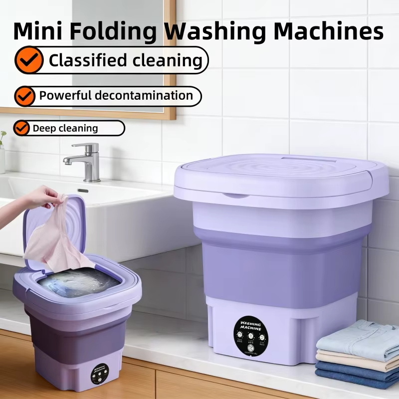 Máquina de Lavar Portátil Dobrável 9L – Ideal para Espaços Pequenos