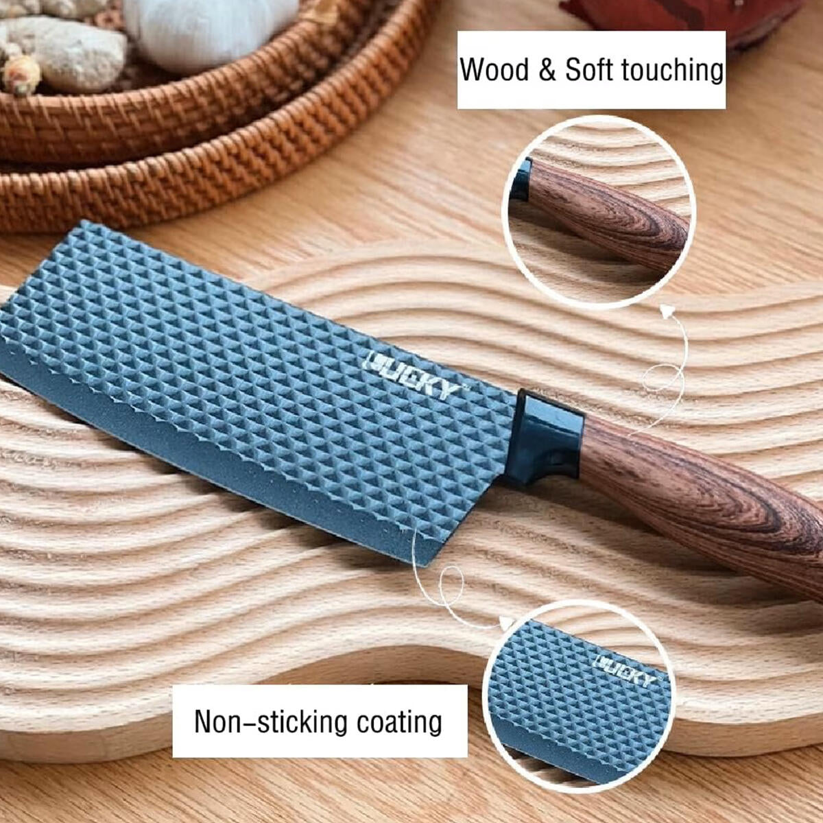 Conjunto de Facas de Cozinha 6 Peças com Descascador e Tesoura – Preto